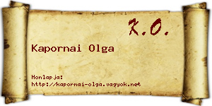 Kapornai Olga névjegykártya